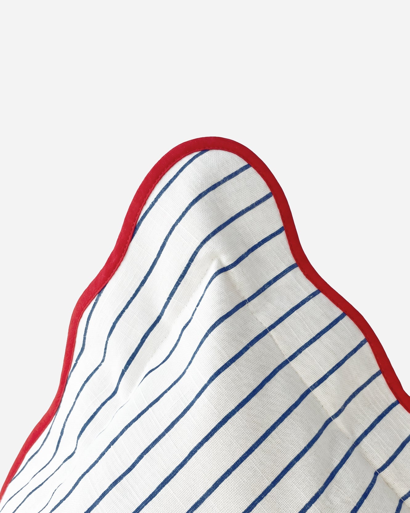 Coastal Americana Wavy Trim Throw Pillow - Patriotic Beach House Accent Pillow, Coastal Living Room Decor