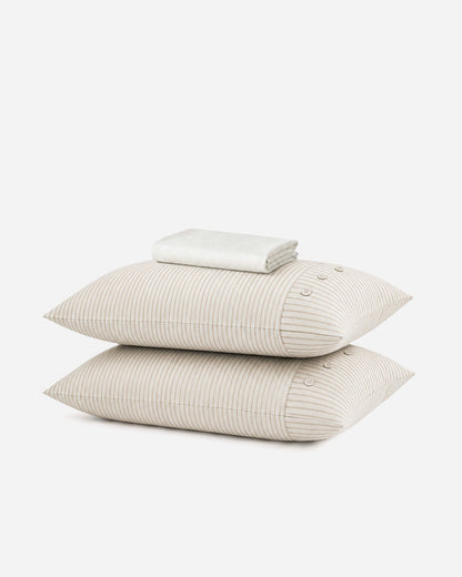 Coastal Cotton Mist Fitted Sheet Set
