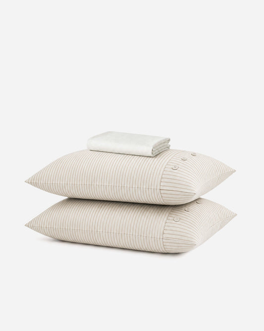 Coastal Cotton Mist Fitted Sheet Set