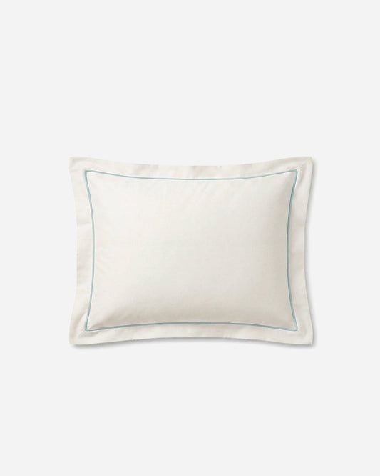 Rimini Cotton Sateen Sham Set with Piping - Coastal Luxury Bedding, Beach House Bedroom Decor