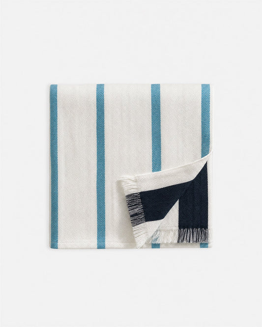 Riva Stripe Beach Blanket - Coastal Cotton Riviera Blanket, Beach House Outdoor Entertaining