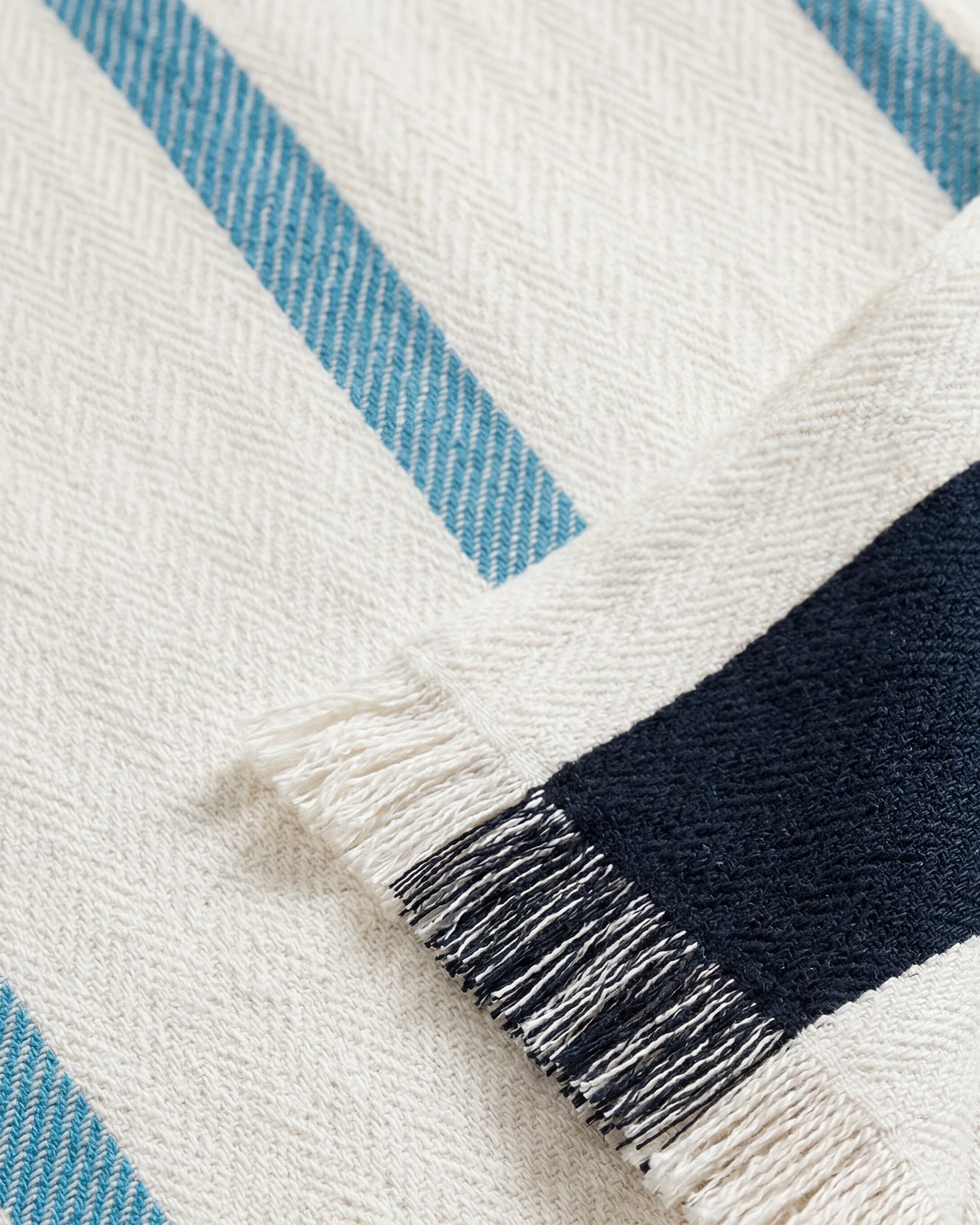 Riva Stripe Beach Blanket - Coastal Cotton Riviera Blanket, Beach House Outdoor Entertaining