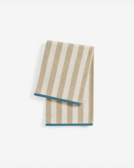 Serena Reversible Stripe Beach Towel - Coastal Cotton Beach Towel, Beach House Bathroom & Outdoor Decor