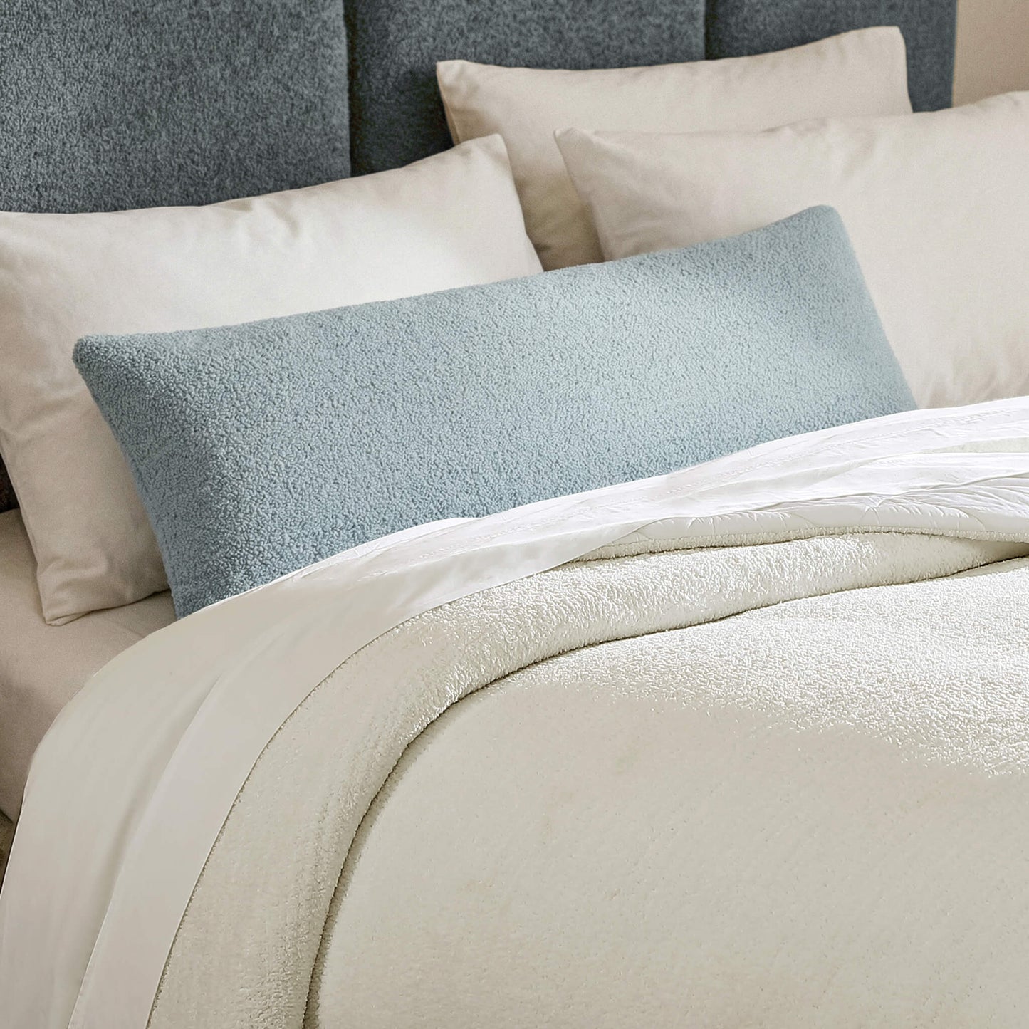 Coastal Lumbar Pillow - Snug Woven, Beach House Bedroom Decor