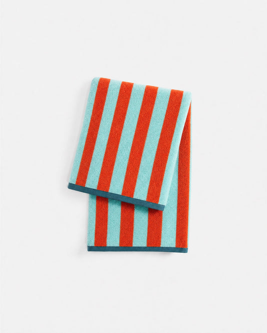 Spritz Reversible Stripe Beach Towel - Coastal Cotton Beach Towel, Beach House Bathroom & Outdoor Decor