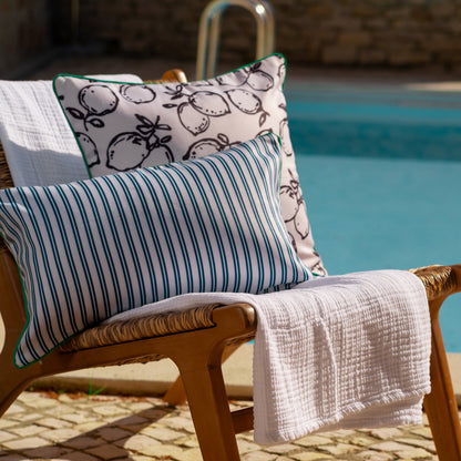 Striped Outdoor Small Lumbar Pillow