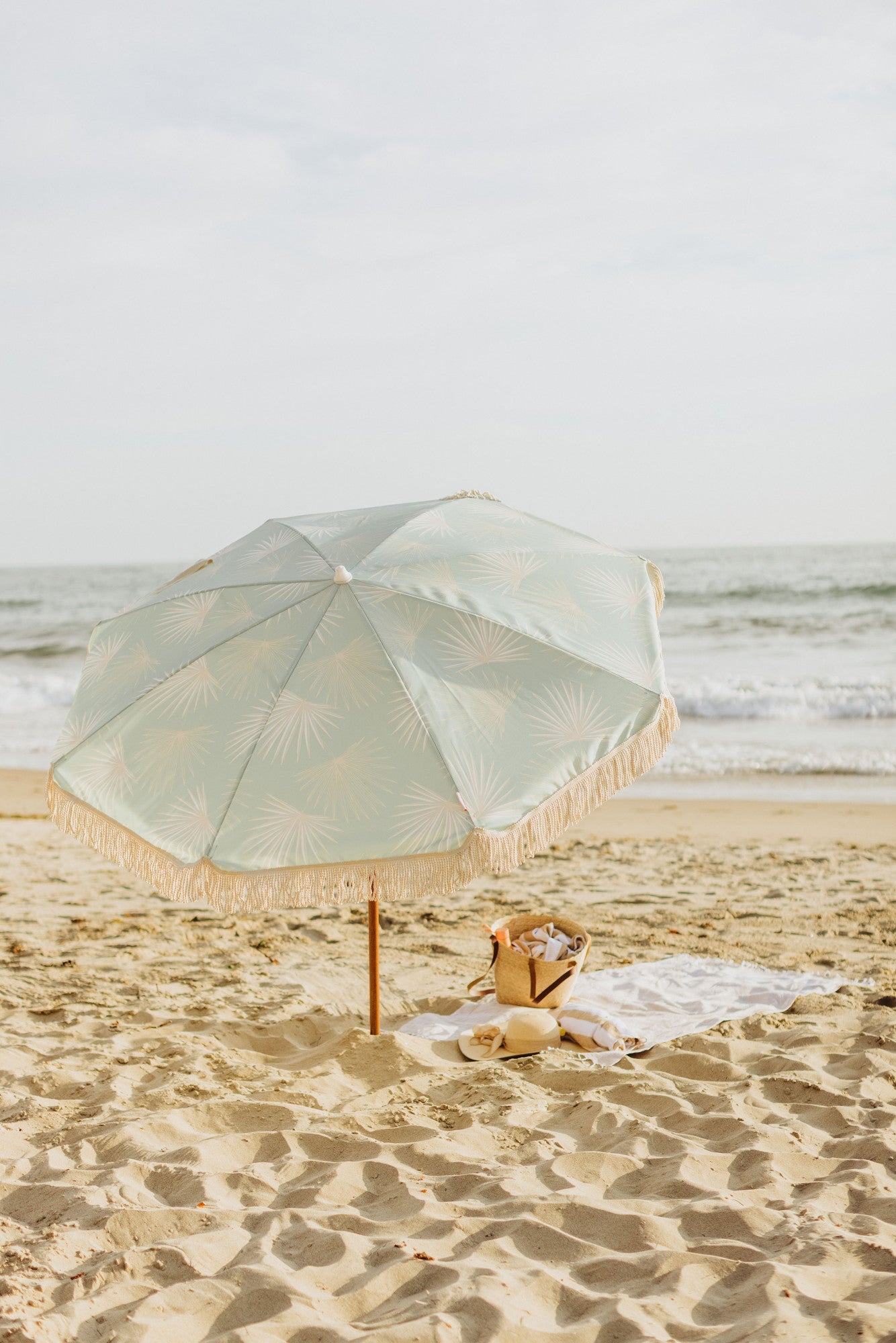 Summerland 6.5 ft. Portable Beach Umbrella - Coastal UV 50+ Sun Shade, Beach House Outdoor Entertaining