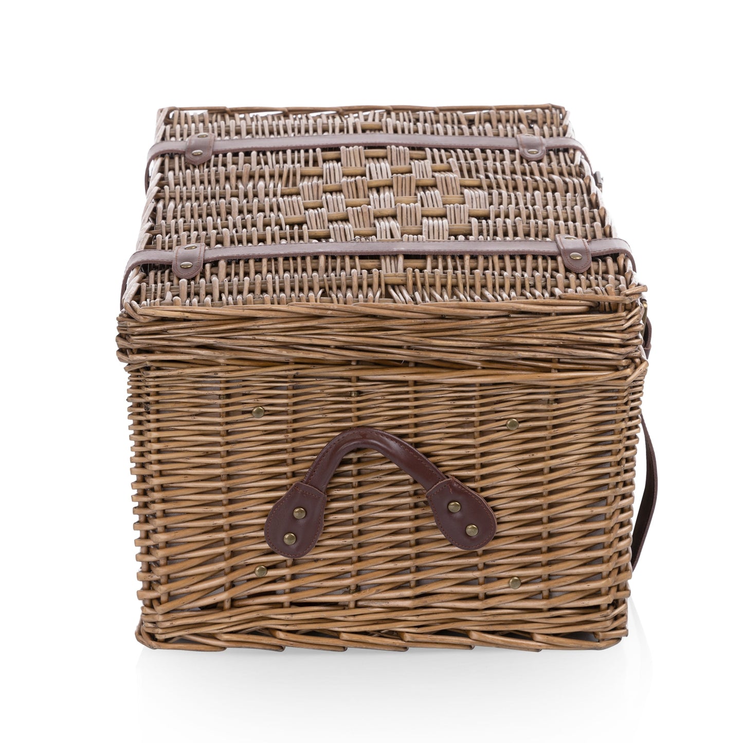 Charleston Luxury Picnic Basket for 4 - Coastal Heirloom Wicker Entertaining Set, Beach House Gift