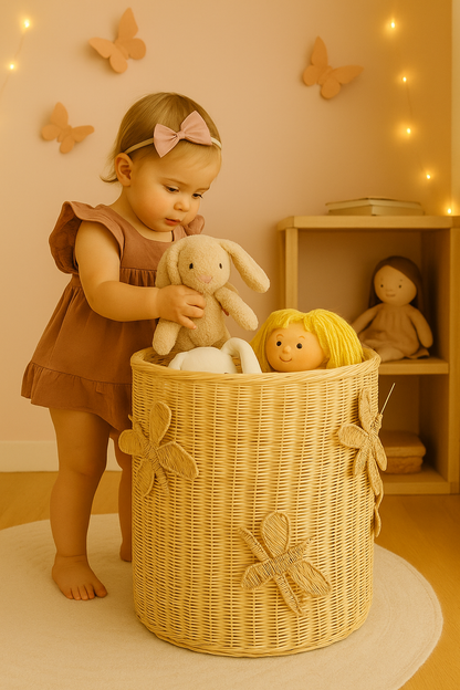 Flutter Wing Handwoven Rattan Hamper Basket