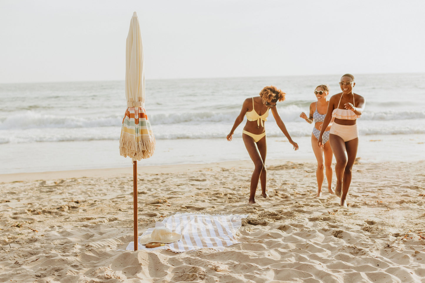 Summerland 6.5 ft. Portable Beach Umbrella - Coastal UV 50+ Sun Shade, Beach House Outdoor Entertaining