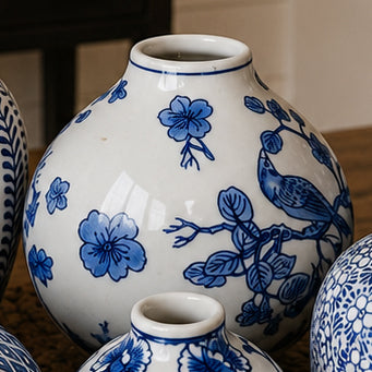 Samira Blue & White Chinoiserie Vases
