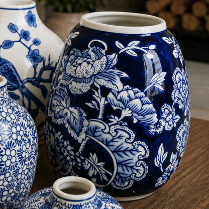 Samira Blue & White Chinoiserie Vases