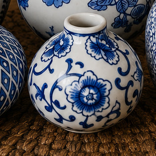 Samira Blue & White Chinoiserie Vases