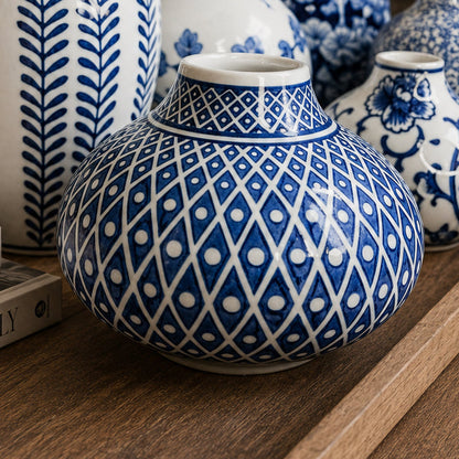 Samira Blue & White Chinoiserie Vases