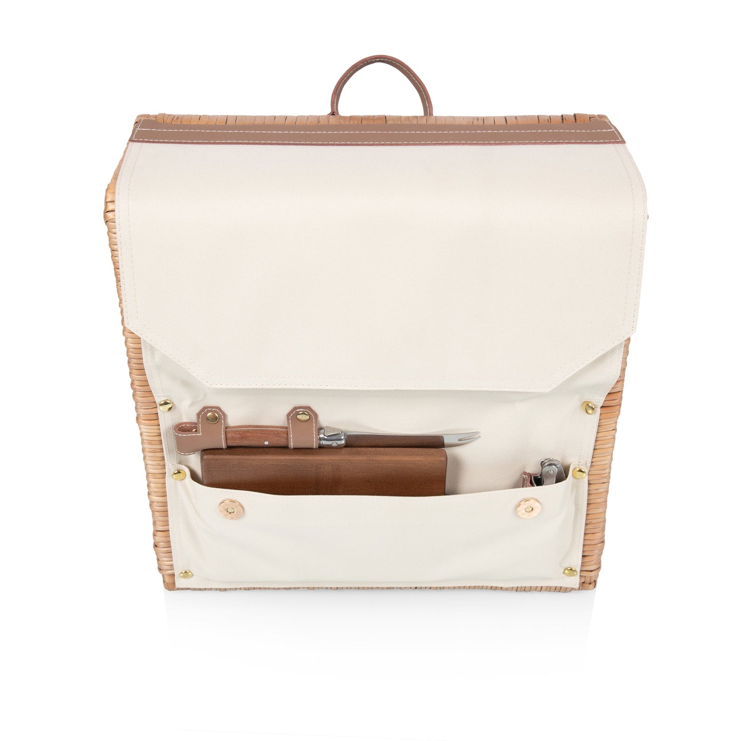 Corsica Grande 3-Bottle Wine & Cheese Basket Backpack - Coastal Picnic Tote, Beach House Entertaining Gift