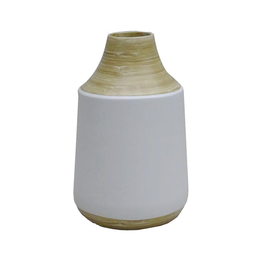 White vase with bamboo