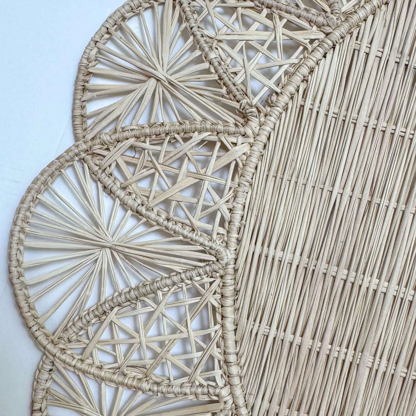 close up of wicker placemat