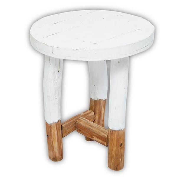 white painted wood side table