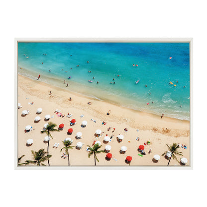 Sylvie Tropical Beach Framed Canvas by Simon Te