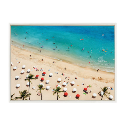 Sylvie Tropical Beach Framed Canvas by Simon Te